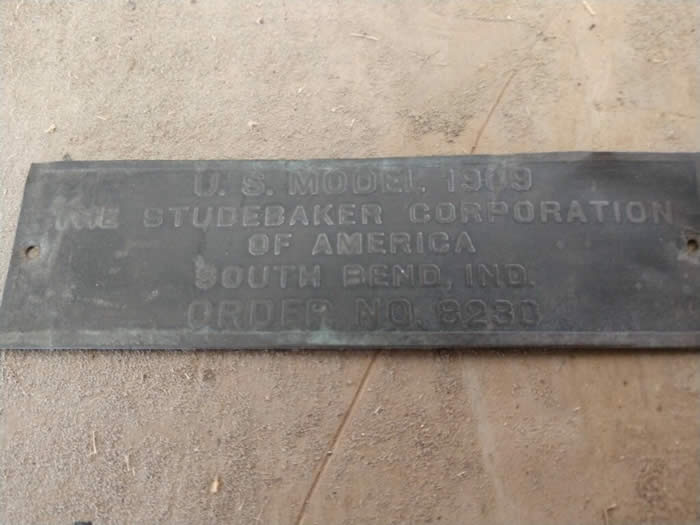 STUDEBAKER BRASS ID PLATE