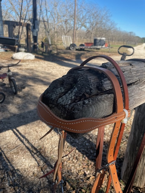 leather horse tack for cowboy use